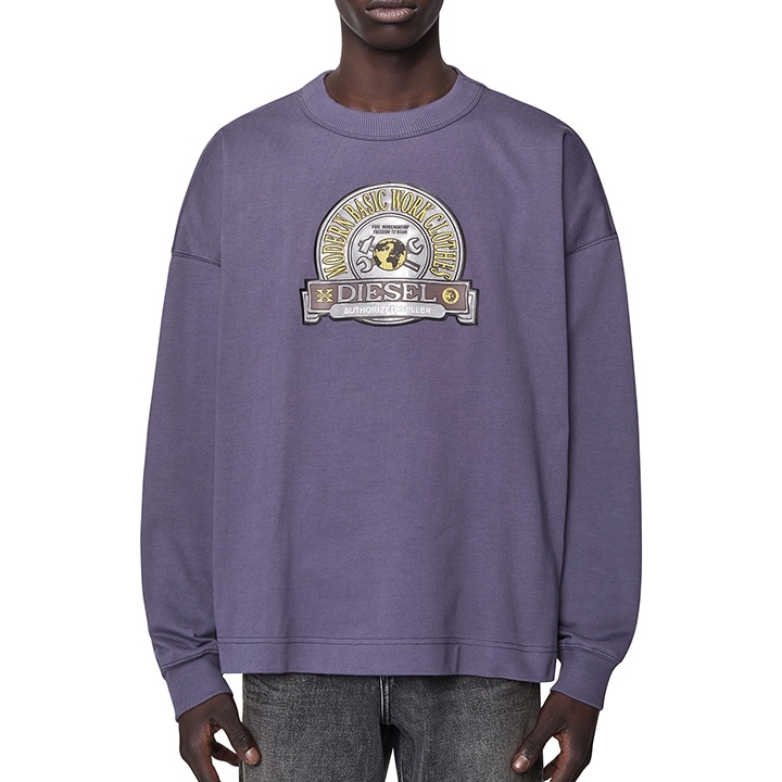 長袖スウェットシャツ トレーナー メンズ S-PATCHY リフレクティブプラスチックパッチ die-m-t-f4-3v6