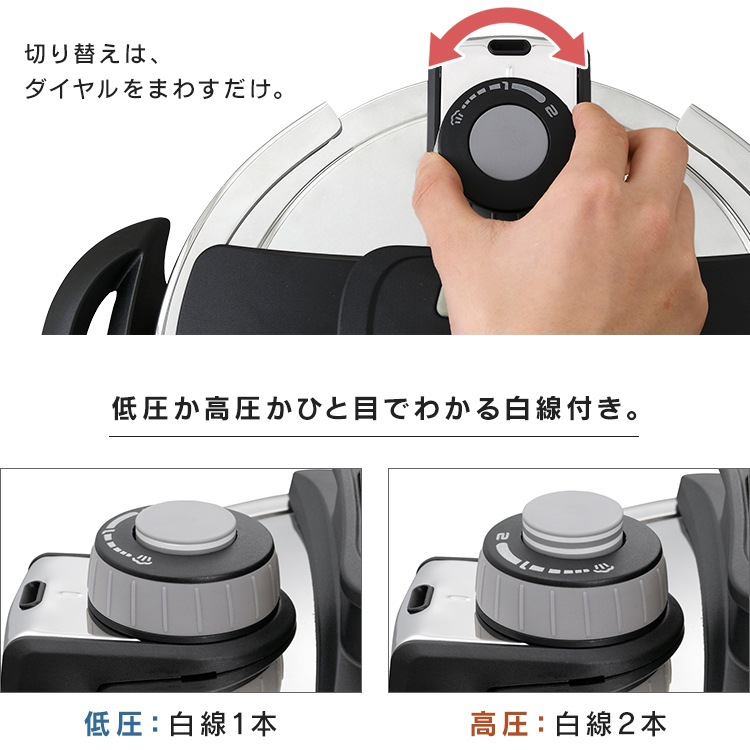 両手圧力鍋 3Ｌ RAN-3L 圧力鍋 両手 鍋 なべ ナベ 圧力 アイリスオーヤマ プレゼント　メガ割