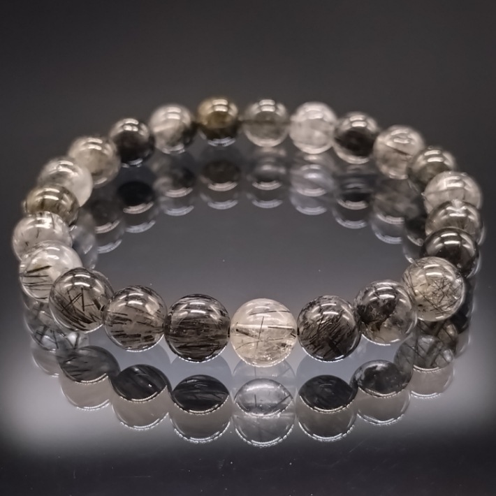 ブラックルチルクォーツ トルマリン・イン・クォーツ 8mm ブレスレット パワーストーン 天然石 ブラックルチルクォーツ トルマリン・イン・クォーツ 8mm ブレスレット パワーストーン 天然石