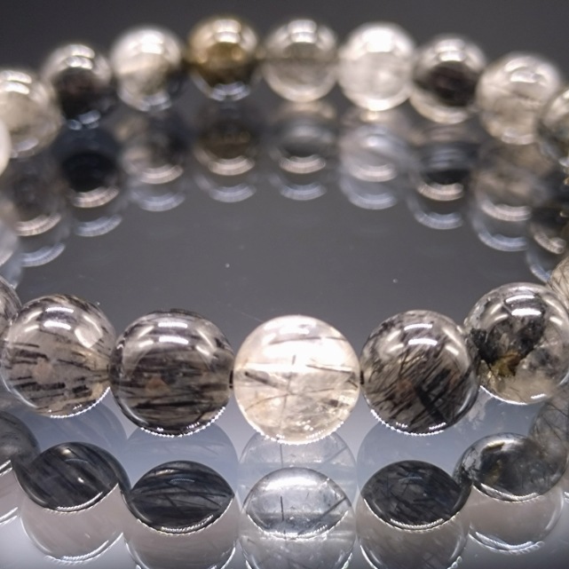 ブラックルチルクォーツ トルマリン・イン・クォーツ 8mm ブレスレット パワーストーン 天然石 ブラックルチルクォーツ トルマリン・イン・クォーツ 8mm ブレスレット パワーストーン 天然石