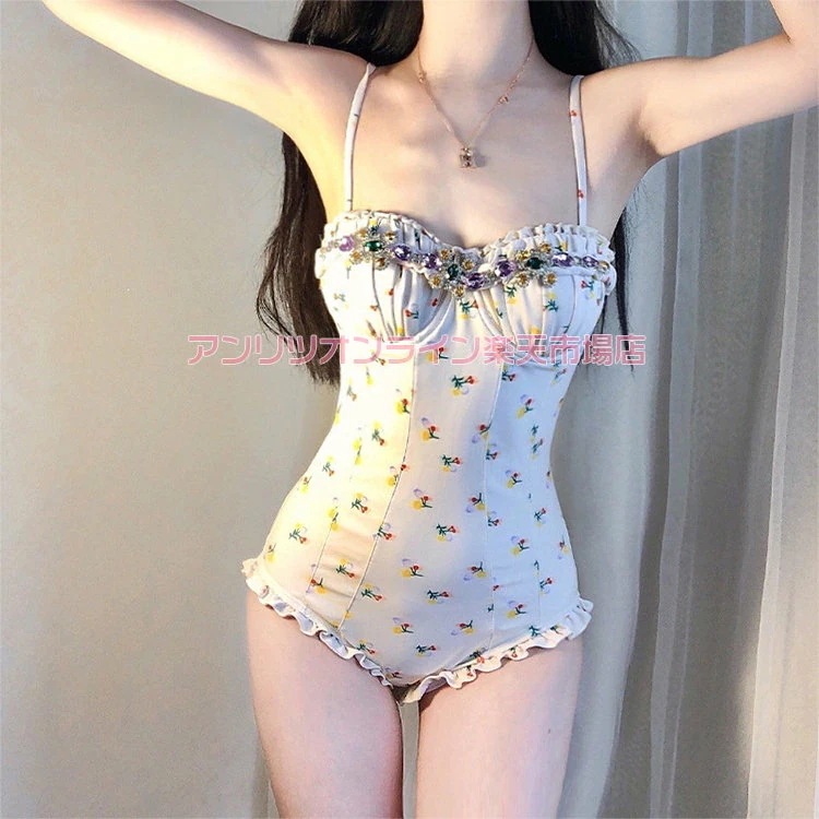 レディース 水着 ママ水着 オールインワン 2点セット トップス スカート 袖無し ノースリーブ 韓国風 花柄 体型カバー 露出控えめ 日焼け防止 お洒落 お腹 パッド付き 夏 旅行 プール ビーチ