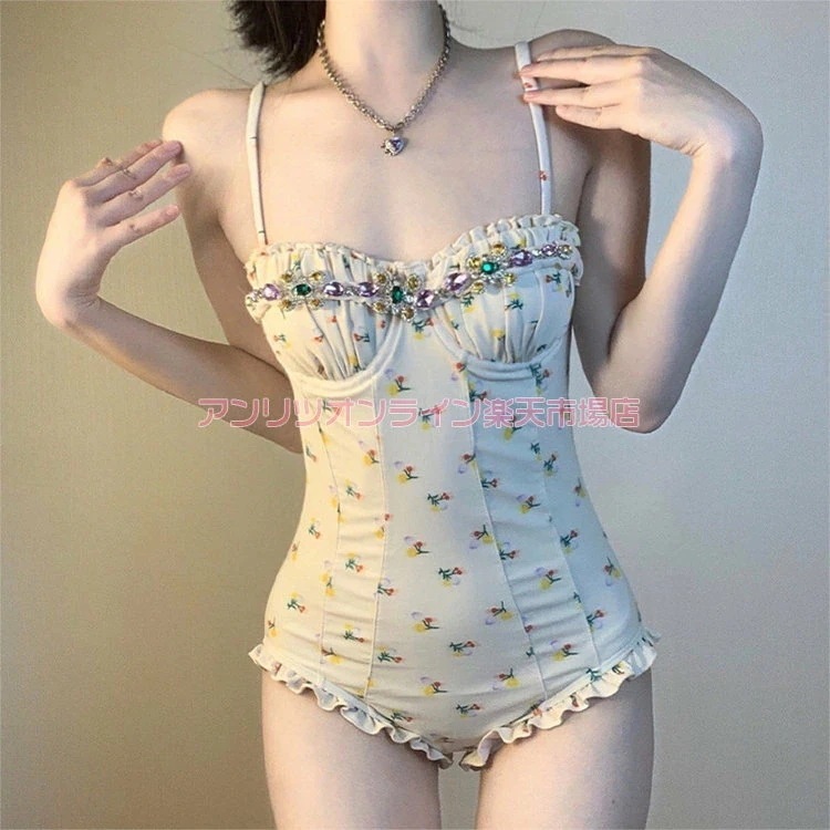 レディース 水着 ママ水着 オールインワン 2点セット トップス スカート 袖無し ノースリーブ 韓国風 花柄 体型カバー 露出控えめ 日焼け防止 お洒落 お腹 パッド付き 夏 旅行 プール ビーチ