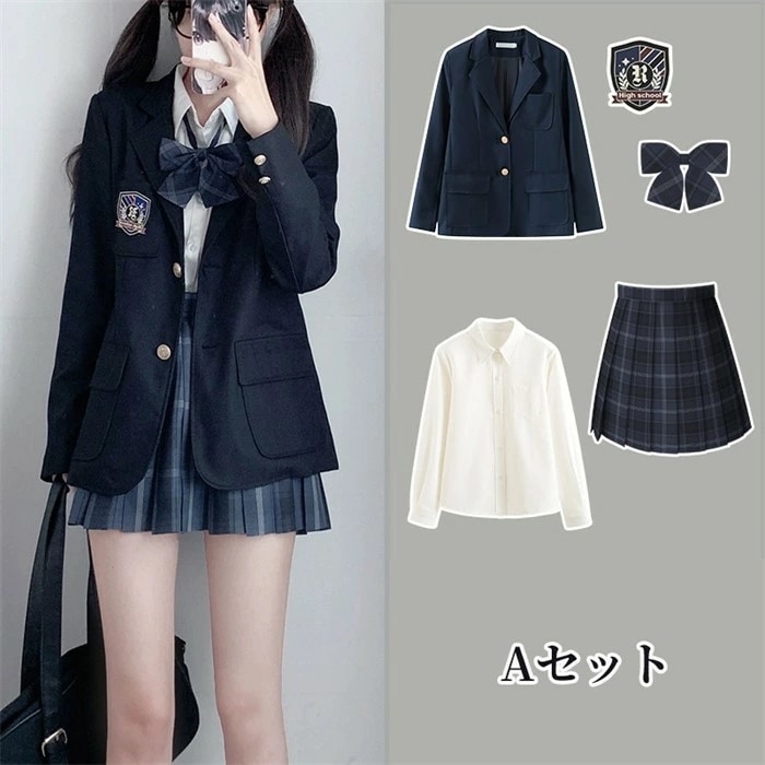 品質良い 5点セット 入学式 卒業式 スーツ 女の子 長袖 中学生 高校生 制服 学生制服 女子高生 小学生 ブレザー スカート チェック柄 レディース お受験 結婚式 発表会 入学 通学 ジュニア