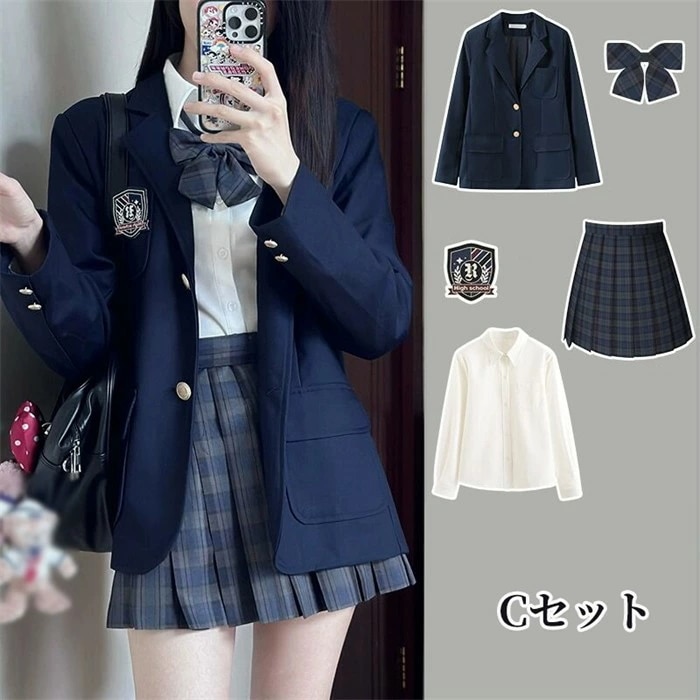 品質良い 5点セット 入学式 卒業式 スーツ 女の子 長袖 中学生 高校生 制服 学生制服 女子高生 小学生 ブレザー スカート チェック柄 レディース お受験 結婚式 発表会 入学 通学 ジュニア