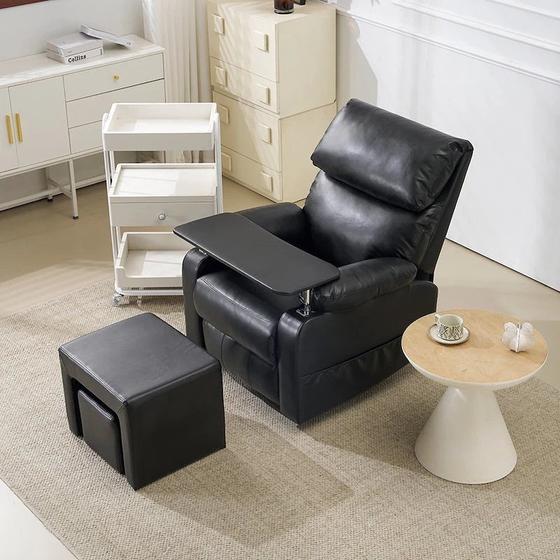 【国内即日発送】【セット品】リクライニングソファー 二つのオットマン ソファー 1人掛け ゲーミングチェア PU 160度調節可能 テーブル付き PUレザー チェア オットマン一体型 パーソナルチェア 【国内即日発送】【セット品】リクライニングソファー 二つのオットマン ソファー 1人掛け ゲーミングチェア PU 160度調節可能 テーブル付き PUレザー チェア オットマン一体型 パーソナルチェア