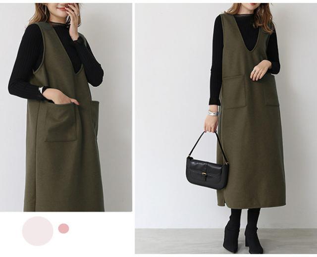 ワンピース 秋新作 新作 送料無料 ウールブレンドメルトン ジャンスカ ジャンパースカート 選べる長さ ひざ丈 ミディアム丈 ノースリブ vネック カジュアル フォーマル オフェス 通学 ゆったり カ ワンピース 秋新作 新作 送料無料 ウールブレンドメルトン ジャンスカ ジャンパースカート 選べる長さ ひざ丈 ミディアム丈 ノースリブ vネック カジュアル フォーマル オフェス 通学 ゆったり カ