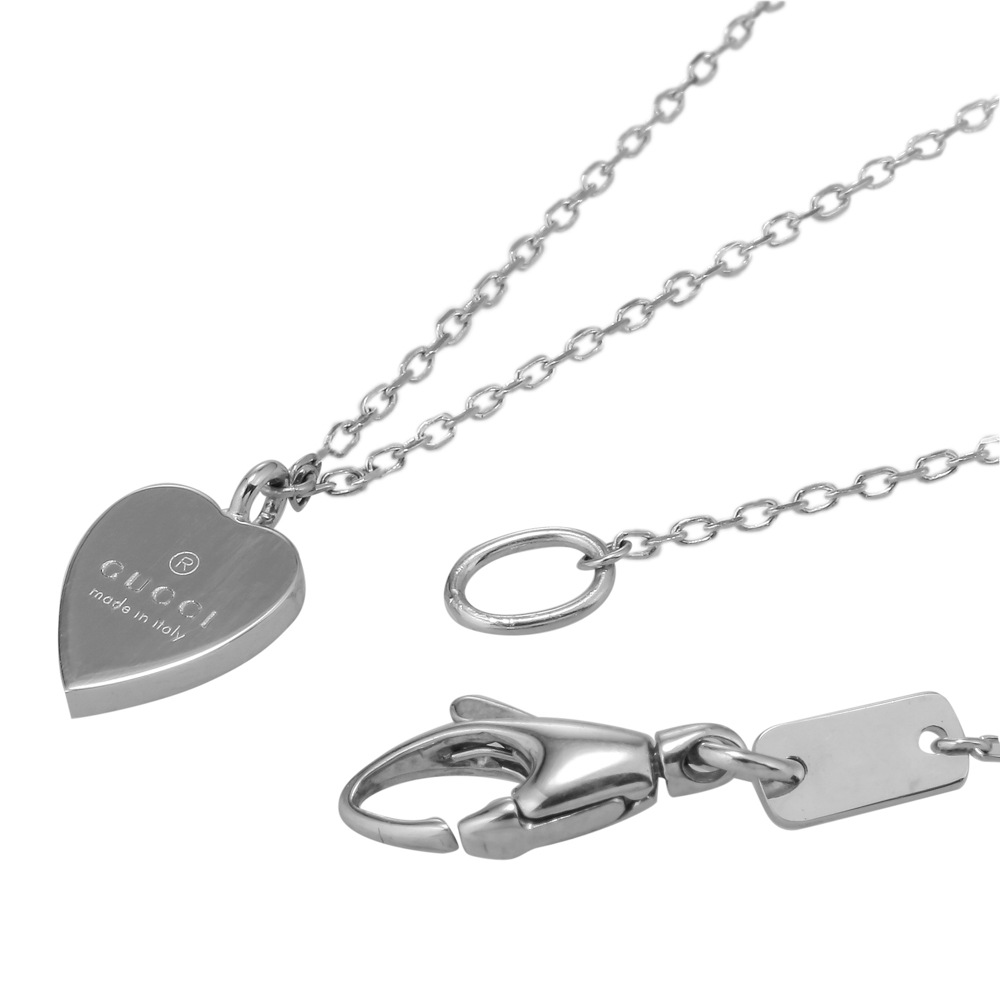GUCCI 272605-J8500-9000 グッチ ネックレス トレードマーク ハートネックレス K18WG(750)/18金 ホワイトゴールド GUCCI 272605-J8500-9000 グッチ ネックレス トレードマーク ハートネックレス K18WG(750)/18金 ホワイトゴールド