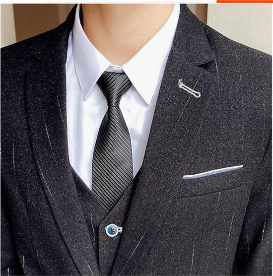 メンズスーツ スーツ メンズ フォーマル ベストスーツ 3ピーススーツ ストライプ 背広 長袖 ビジネススーツ ジャケットスーツ 1つボタン 大きいサイズ リクルートスーツ 卒業式 面接 入学式 花婿