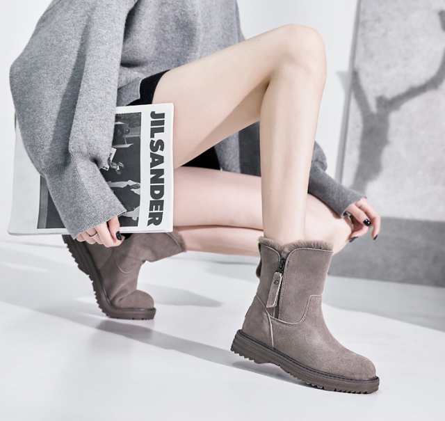 高級合皮ブーツ スノーブーツ ショートブーツ レディース 雪靴 保暖 ムートンブーツ おしゃれ ボアブーツ スノーシューズ ボアインヒール ぺたんこ ファー 靴 あったか 冬用