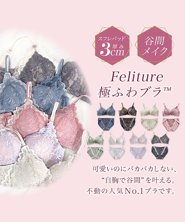 Feliture極ふわブラ -ブラ＆ショーツセット- 3set CR438ブラジャー