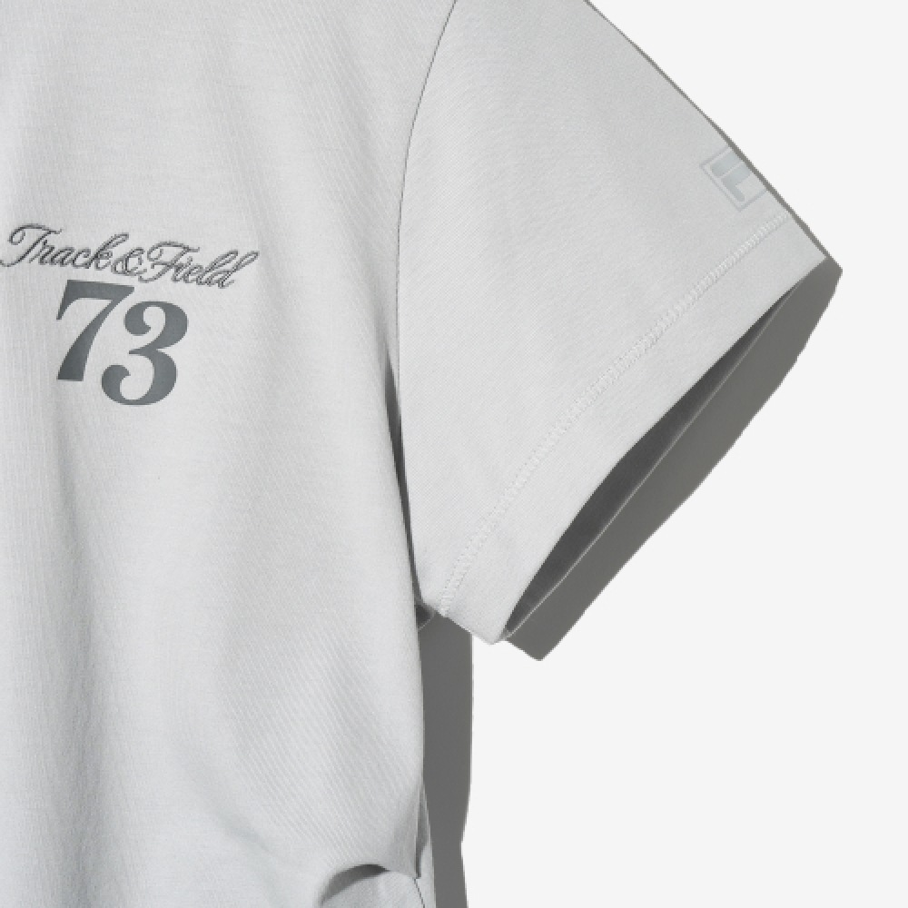 FILA シャーリングクロップショートスリーブ T シャツ (FS2RSH2157FCGY)