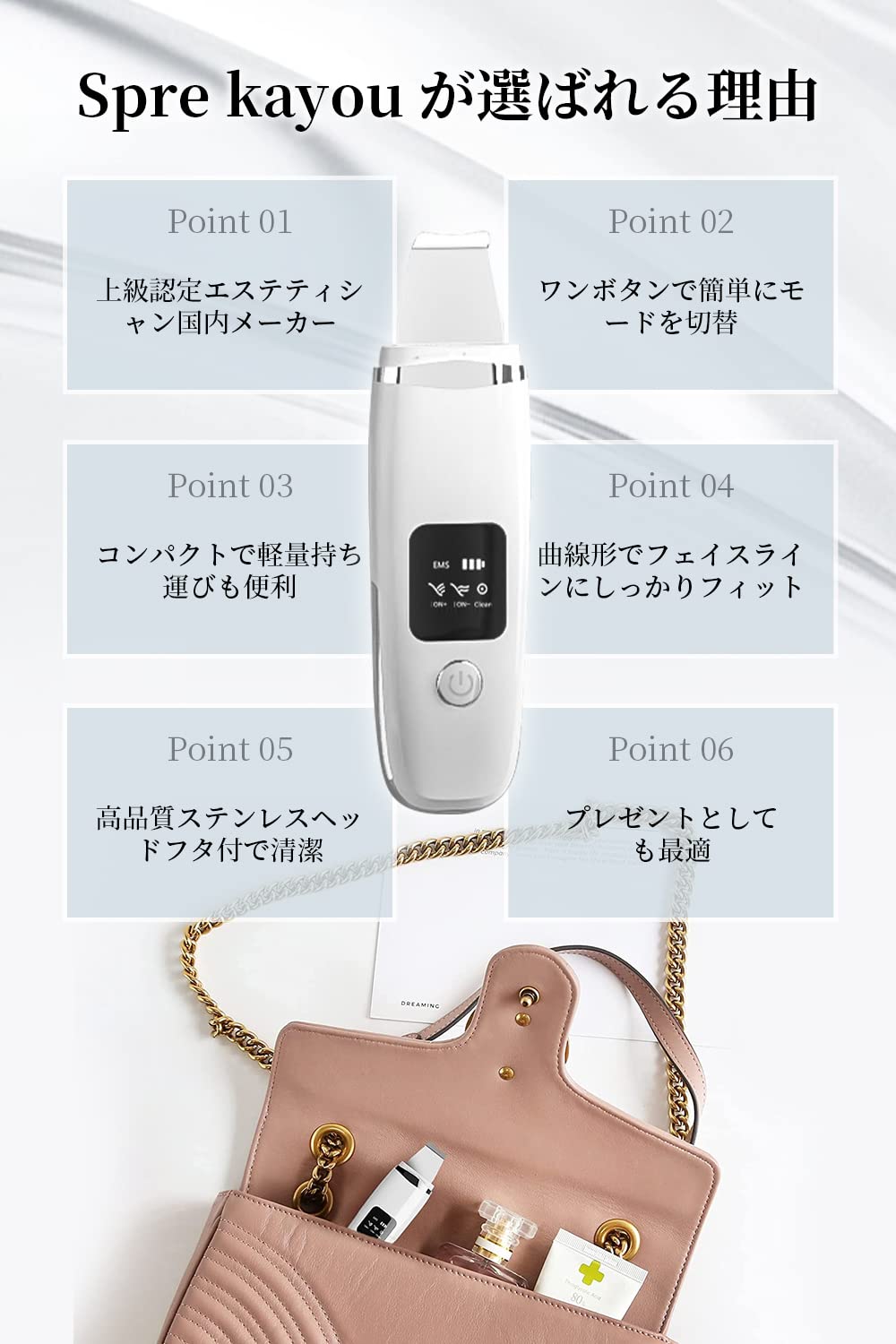 Spre kayou ウォーターピーリング 美顔器 ems 超音波ピーリングイオン導出 イオン導入 E M S 1台4役 イオン美顔器 防水 汚れ除去 超音波振動 USB充電式 持ち運びやすい 誕生日 mdprevattcaulkingandwaterproofing.com