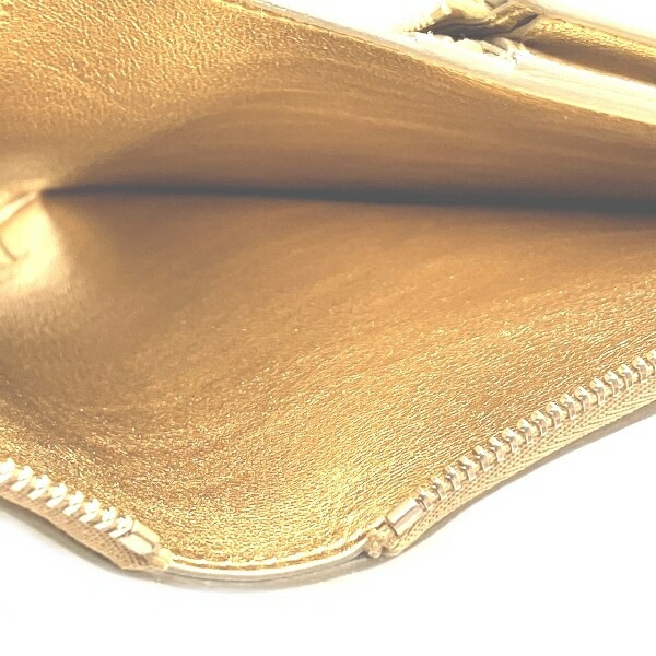 セリーヌ CELINE イエロー×ゴールド パスポートケース 長財布