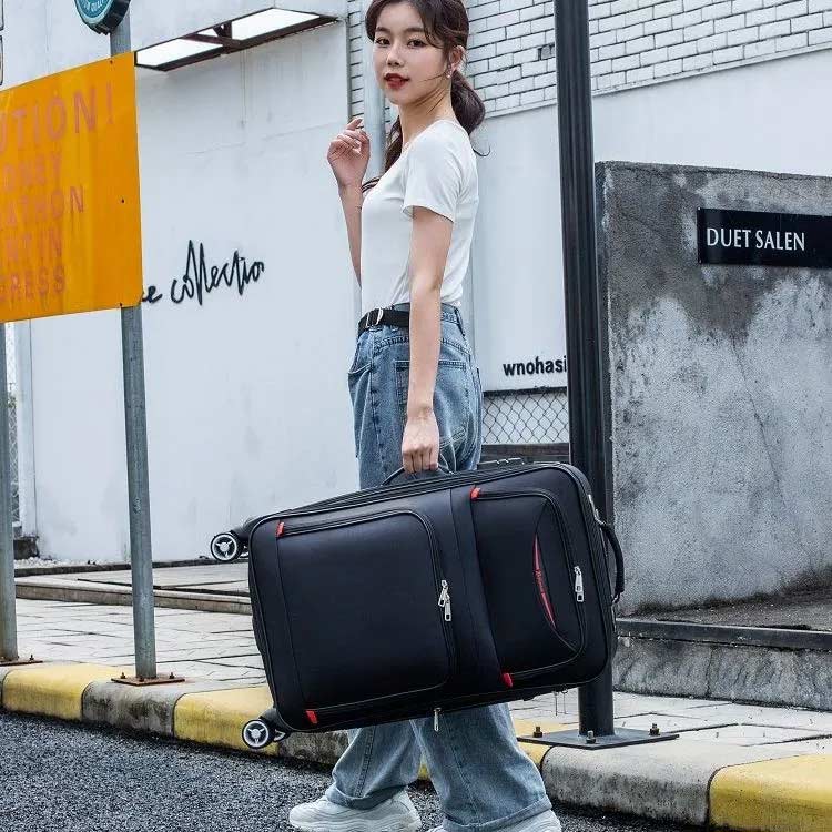 本日のおすすめ ハンドル調整 トロリーバッグ 機内持ち込み 軽量 機内持ち 小型 防水 フロントオープン 黒 布製キャリーケース キャリーバッグハンドル調整 トロリーバッグハンドル調整 トロリーバッグ