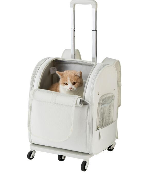 新しいペットバッグ 両用 トロリーケース防水バックパックポータブル折りたたみ軽量ペットトロリー