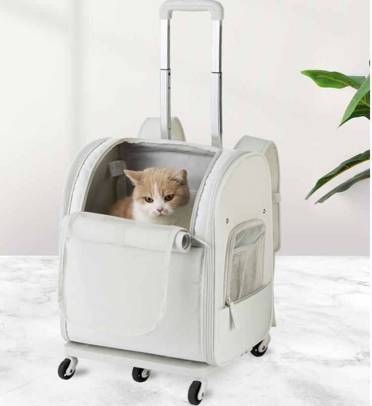 新しいペットバッグ 両用 トロリーケース防水バックパックポータブル折りたたみ軽量ペットトロリー