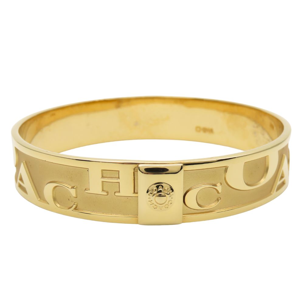 中古 バングル ロゴ メタル ゴールド ブレスレット アクセサリー メッキ レディース 女性 中古 バングル ロゴ メタル ゴールド ブレスレット アクセサリー メッキ レディース 女性