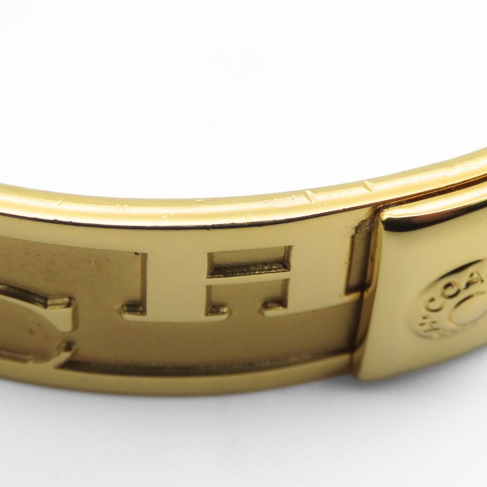 中古 バングル ロゴ メタル ゴールド ブレスレット アクセサリー メッキ レディース 女性 中古 バングル ロゴ メタル ゴールド ブレスレット アクセサリー メッキ レディース 女性