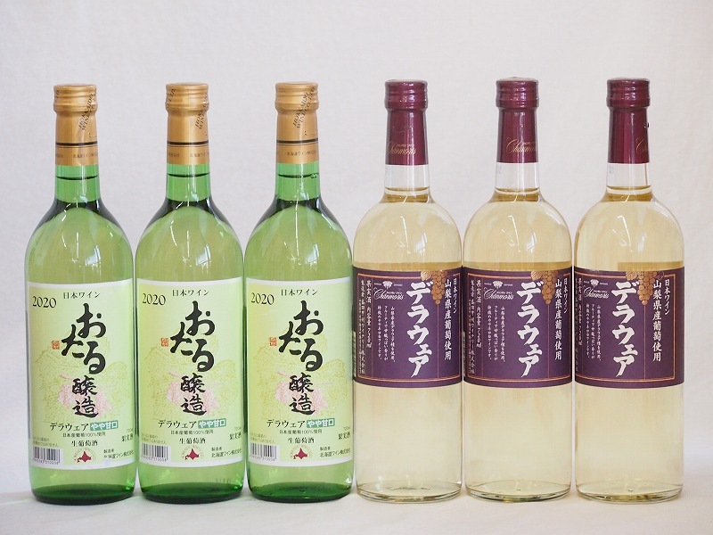 デラウェア6本セット(おたる醸造 デラウェア 生葡萄酒 やや甘口 山梨県 デラウェア やや辛口) 7