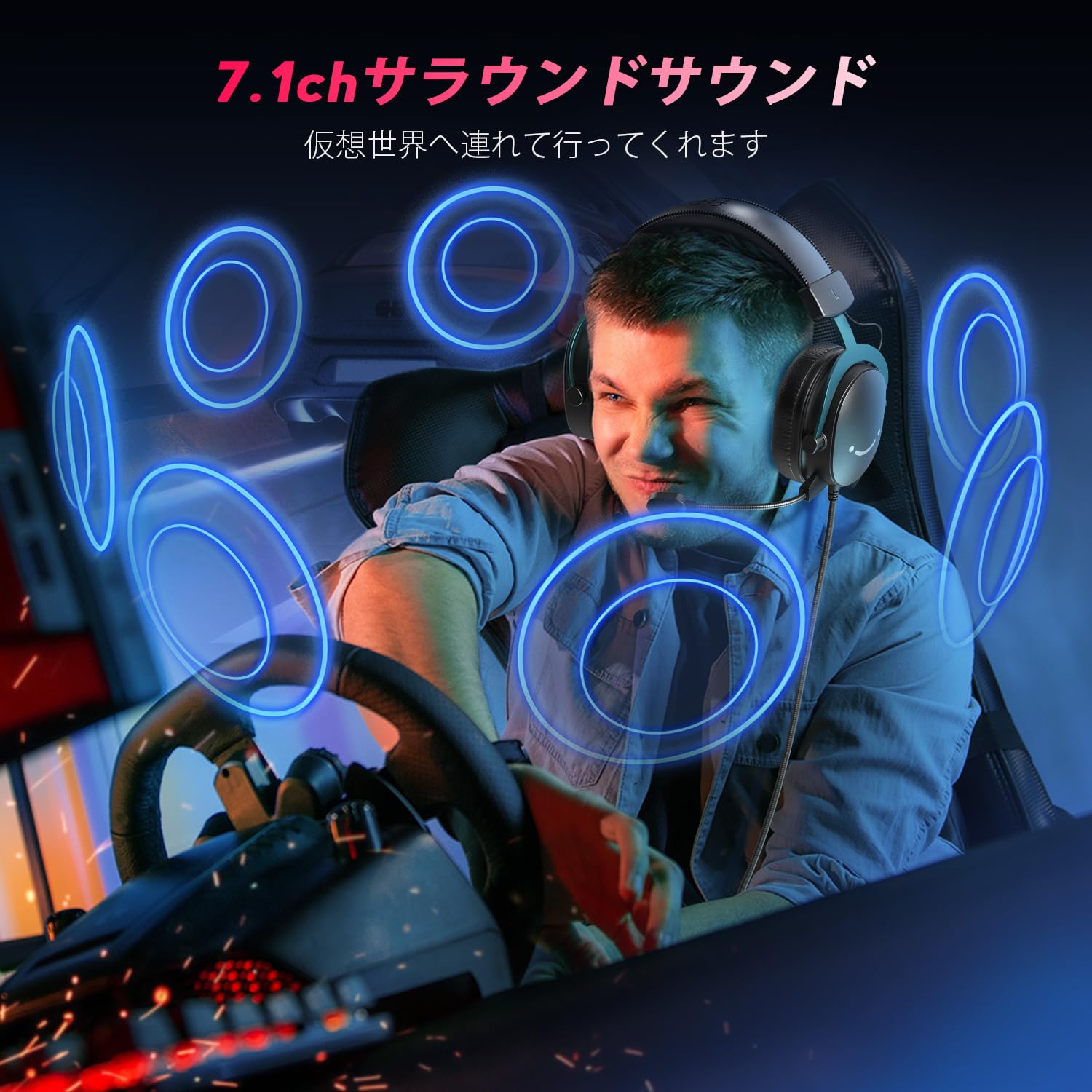 FIFINE ゲーミングヘッドセット 7.1サラウンドサウンド 有線 3.5mm/USB接続 50mmドライバー 脱着式全指向性マイク付き PC/スマホ/Nintendo Switch/PS4/PS5