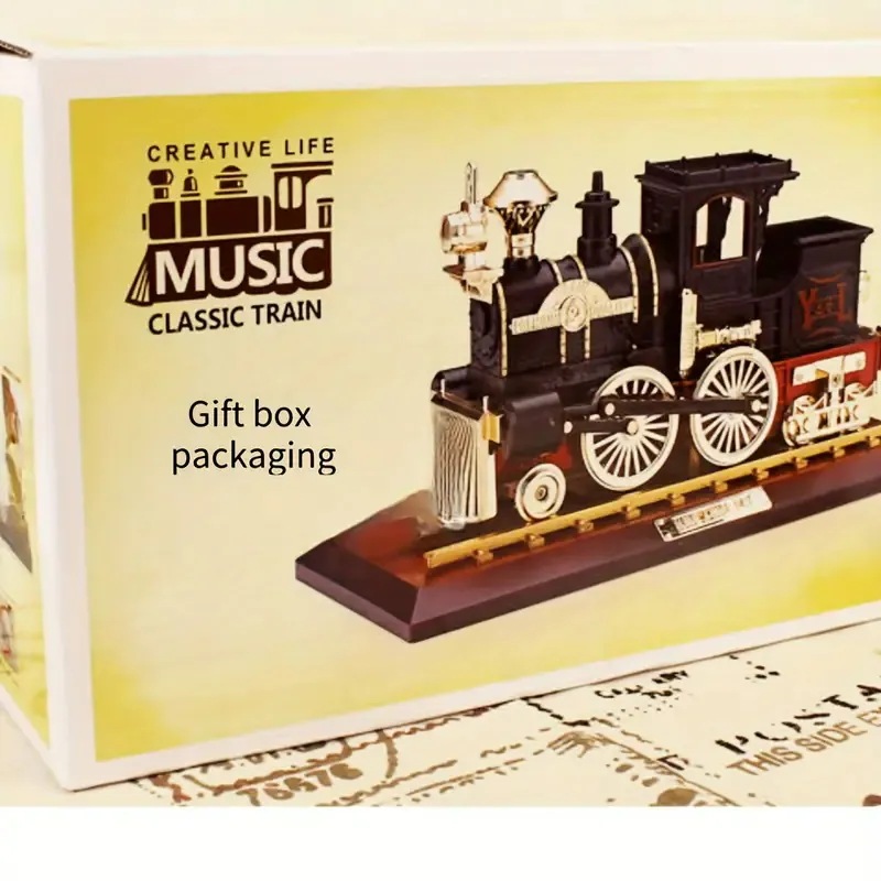 オルゴールボックス 電車 ヴィンテージ ノスタルジック 列車 プラスチック お洒落 カントリー かわいい プレゼント 贈り物 お洒落 オルゴール 音楽 インテリア 4-7