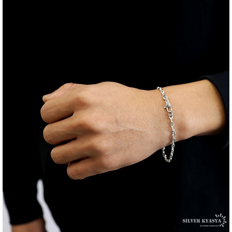 925 六字真言 チェーンブレスレット [bs177]