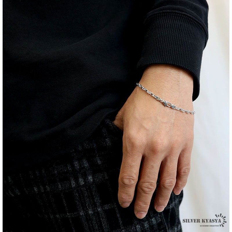 925 六字真言 チェーンブレスレット [bs177]