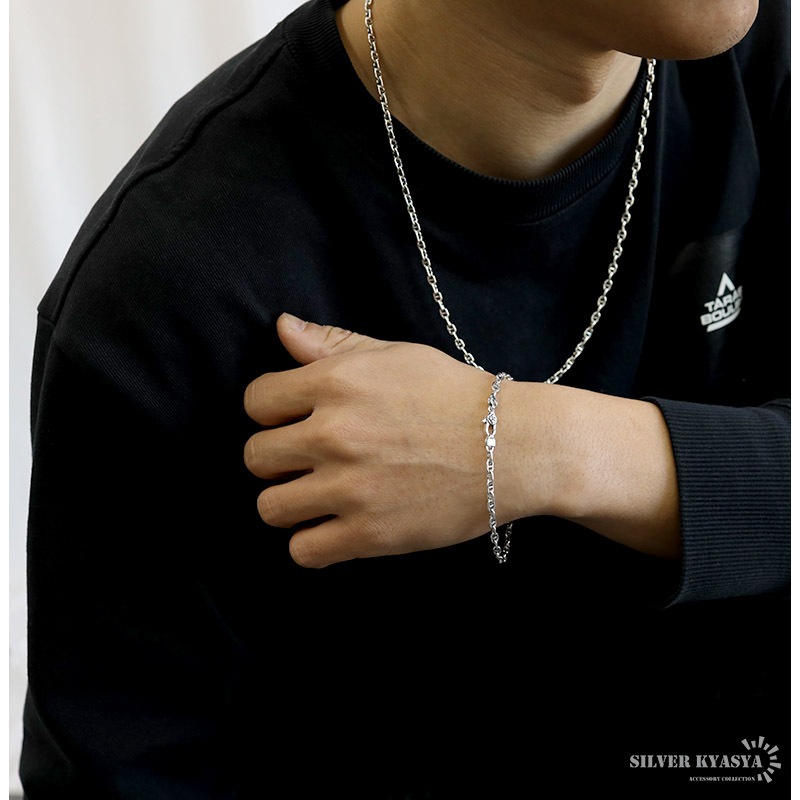 925 六字真言 チェーンブレスレット [bs177]