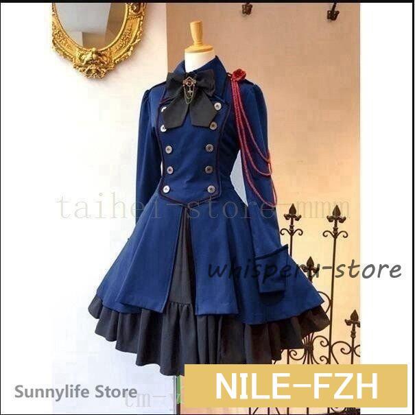 新品膝丈ワンピース軍服ロリータワンピースゴスロリドレス