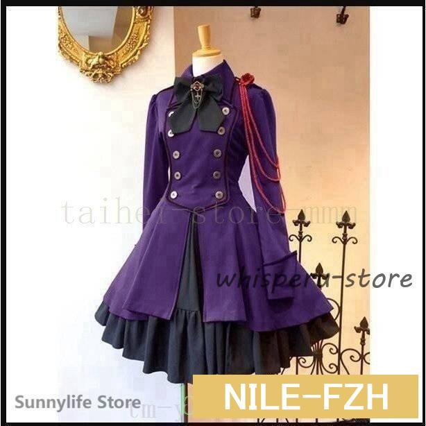 新品膝丈ワンピース軍服ロリータワンピースゴスロリドレス