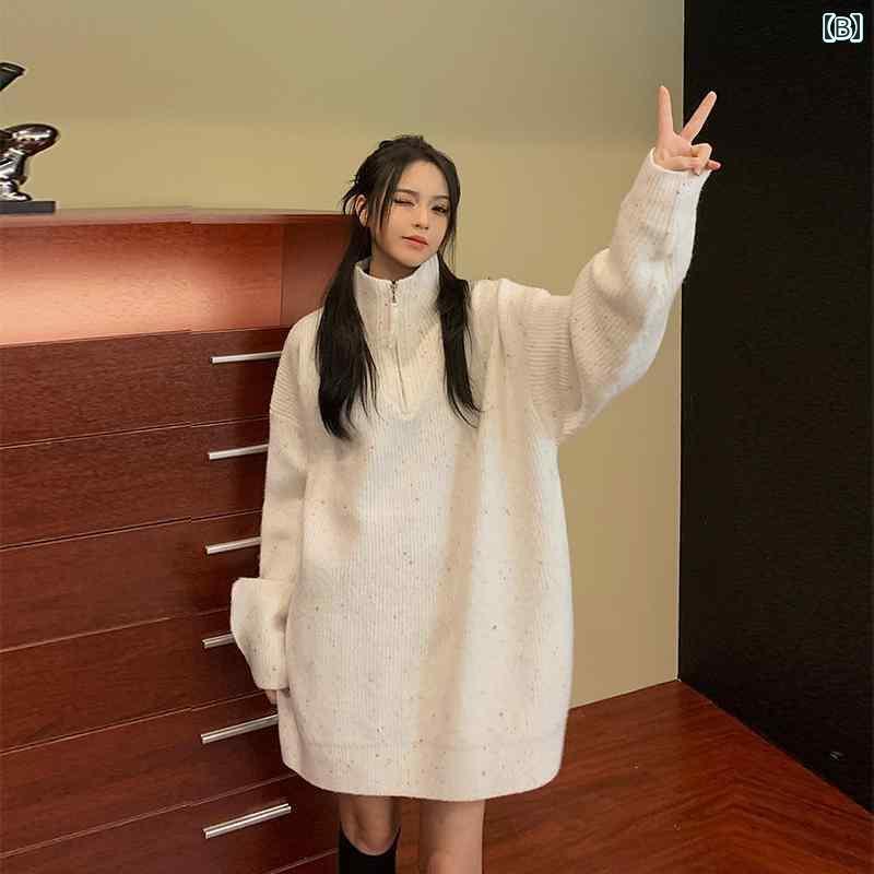 メンズ 冬 カップル 着用 ジッパー タートルネックセーター 厚手 暖かい インナー セーター プルオーバー 服