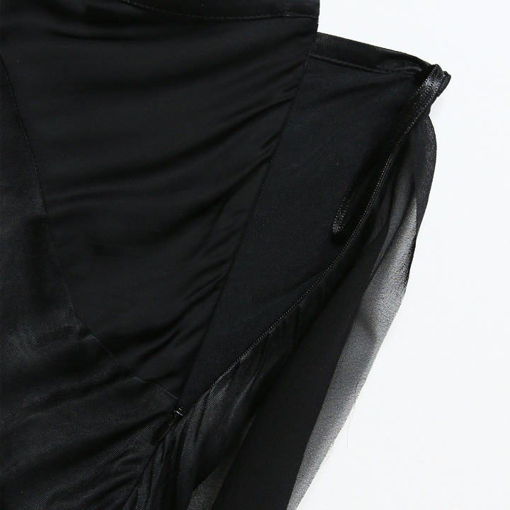 ティアードスカート レディース O-ARDESIA シルク切替 カットオフ 切りっぱなし die-l-s-f4-63d