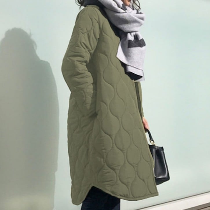 【人気高い】 とっておきの一枚に長袖ファスナーダウン中綿コート