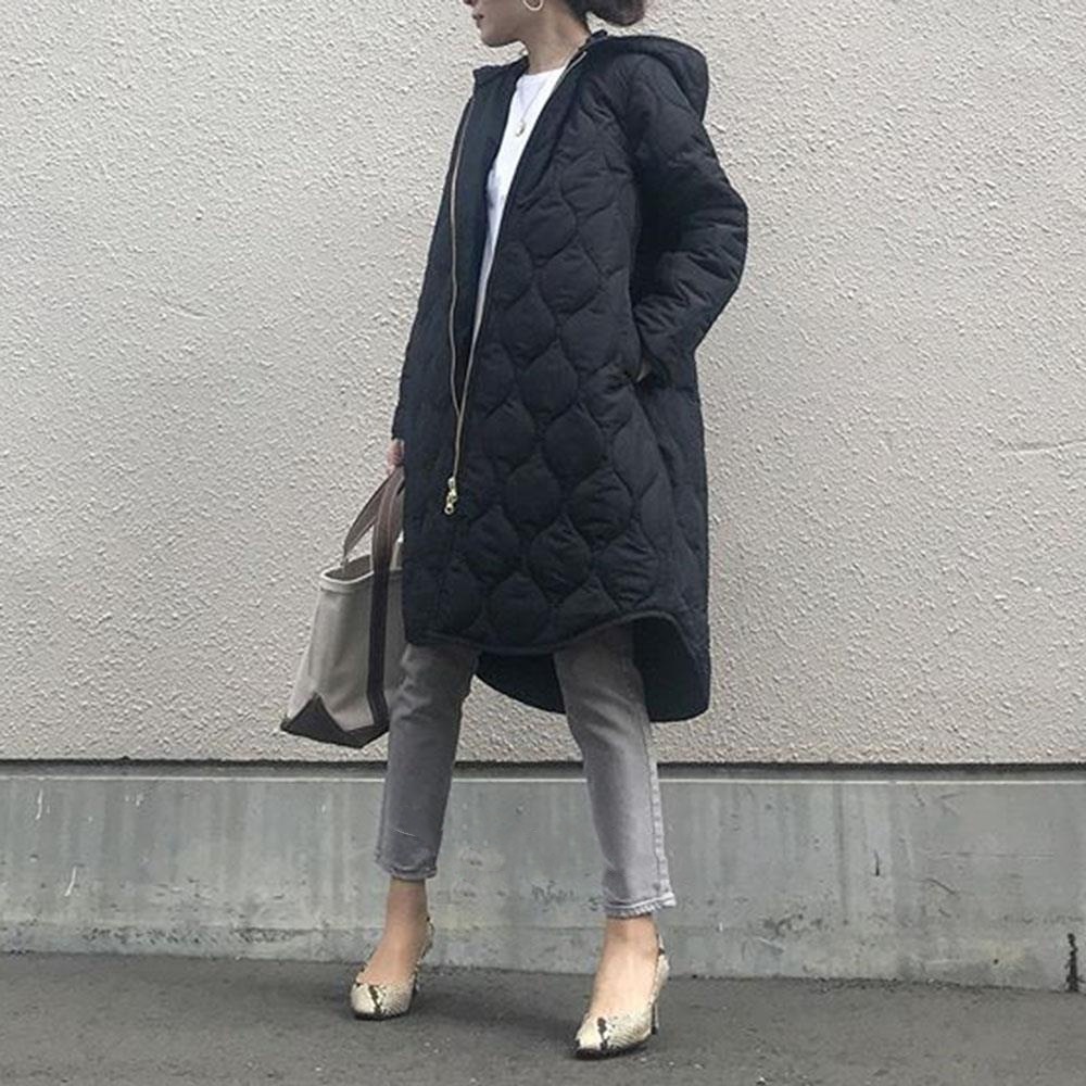 【人気高い】 とっておきの一枚に長袖ファスナーダウン中綿コート