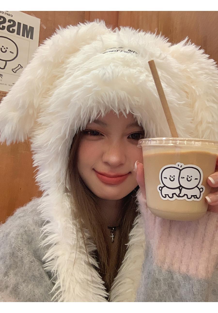 Qoo10] 甘くてかわいい長毛ウサギ耳帽子ぬいぐるみ