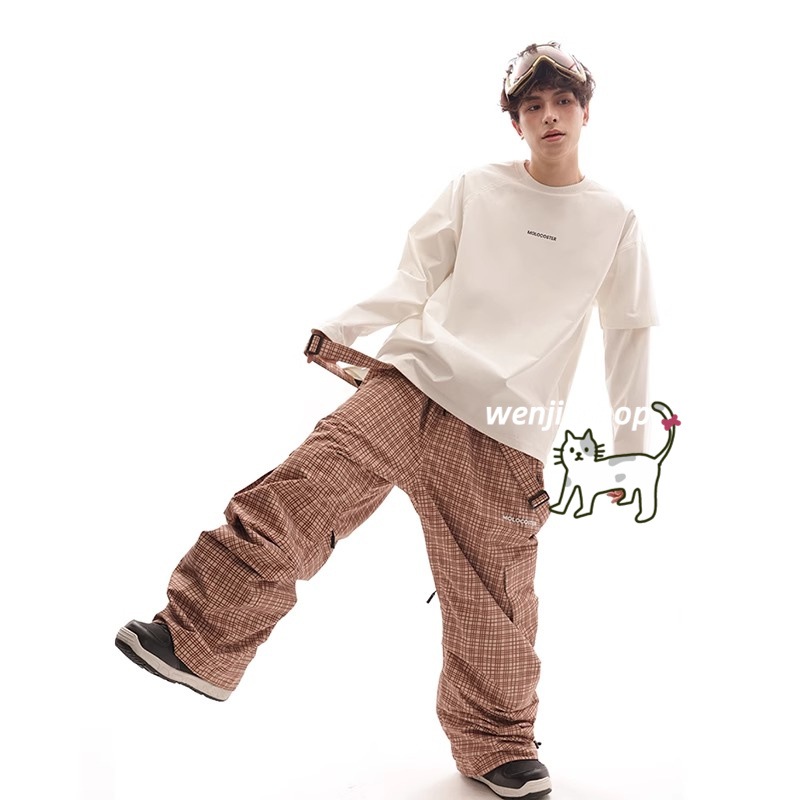 スノーボードウェア 2024 2025 単品パンツ メンズ レディース ズボン オーバーオール ゆったり ボトムス ウィンタースポーツ 防寒着 韓国風 防水 スノーウェア スキーウェア スノボウェア