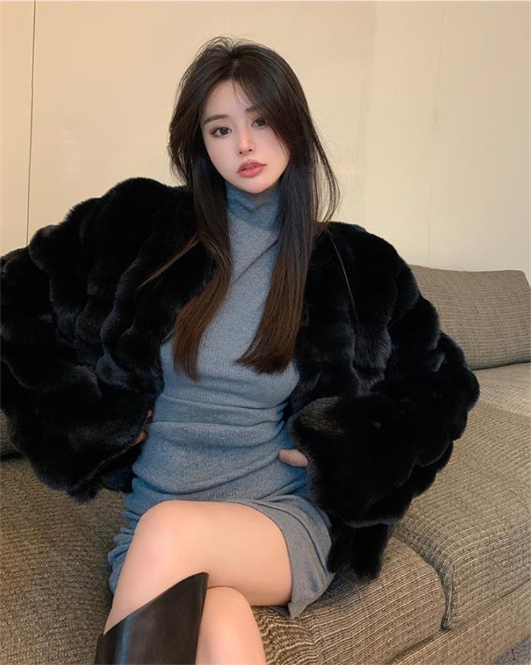 INSスタイル ゼブラ柄 気質 毛羽立ちの上着 コート 毛皮コート エレガント 2025秋冬 洗練された 新作 おしゃれな スリム