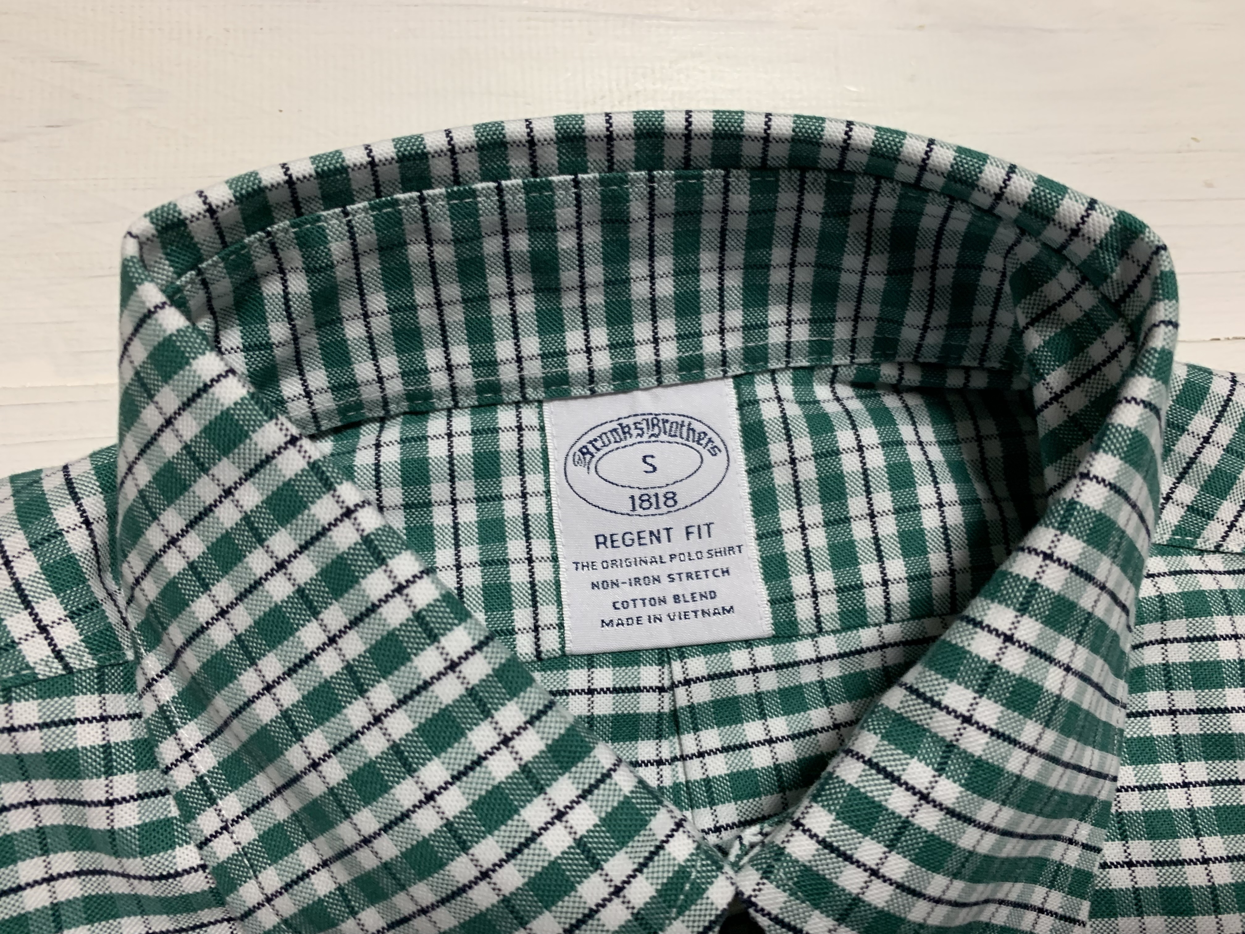 長袖 ワンポイント ボタンダウンシャツ チェック グリーン メンズ Brooks Brothers BB2-057