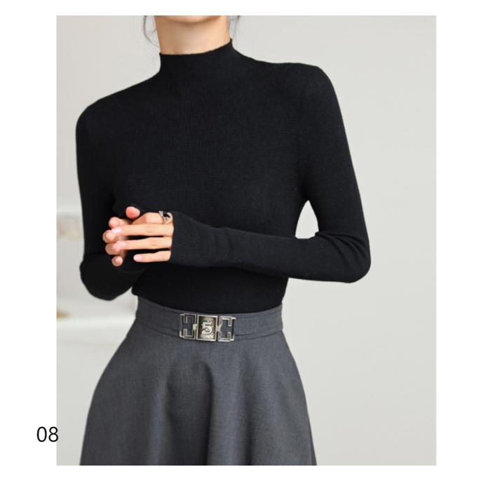 ハイネック ニット 長袖 レディース 薄手 秋 冬 カットソー タートル リブニット タートルネック 赤 黒 白 ピンクレッド女の子 ハイネック ニット 長袖 レディース 薄手 秋 冬 カットソー タートル リブニット タートルネック 赤 黒 白 ピンクレッド女の子