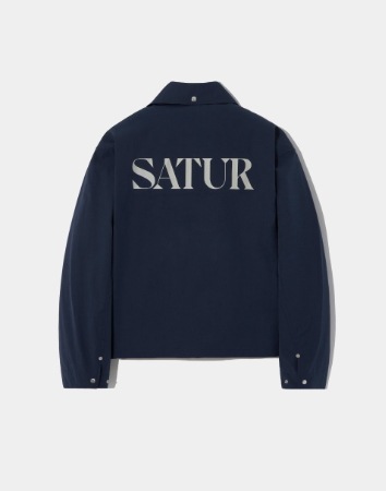 【SATUR】 TEO SNAP COACH JACKET : BREEZE NAVY