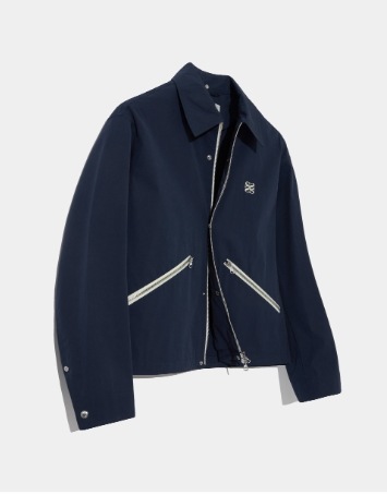 【SATUR】 TEO SNAP COACH JACKET : BREEZE NAVY