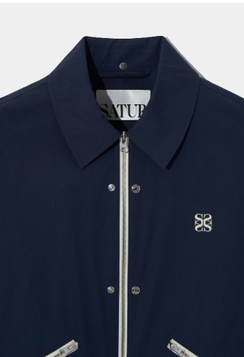 【SATUR】 TEO SNAP COACH JACKET : BREEZE NAVY