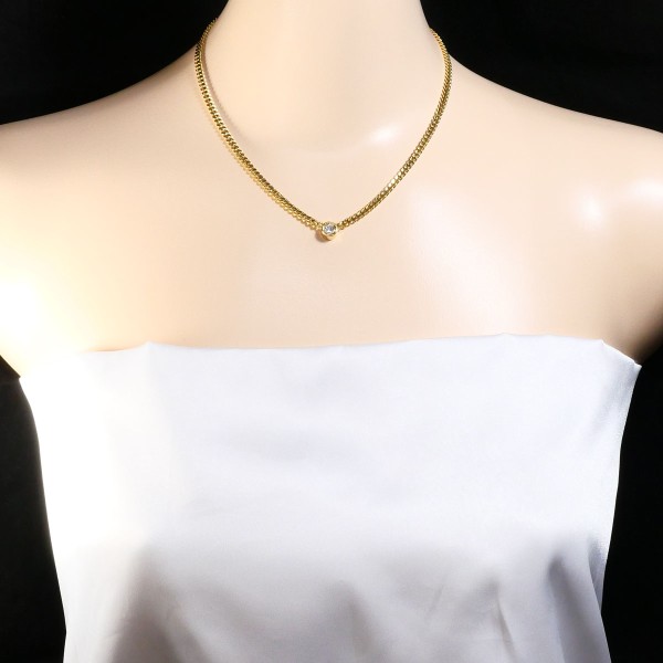 K18 18金 YG イエローゴールド ネックレス ダイヤ 0.380 鑑別書 ジュエリー 中古