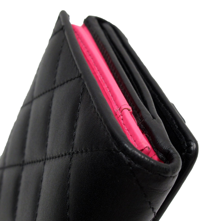 シャネル CHANEL 二つ折り長財布 カンボンライン レザー ブラック レディース w0798g シャネル CHANEL 二つ折り長財布 カンボンライン レザー ブラック レディース w0798g