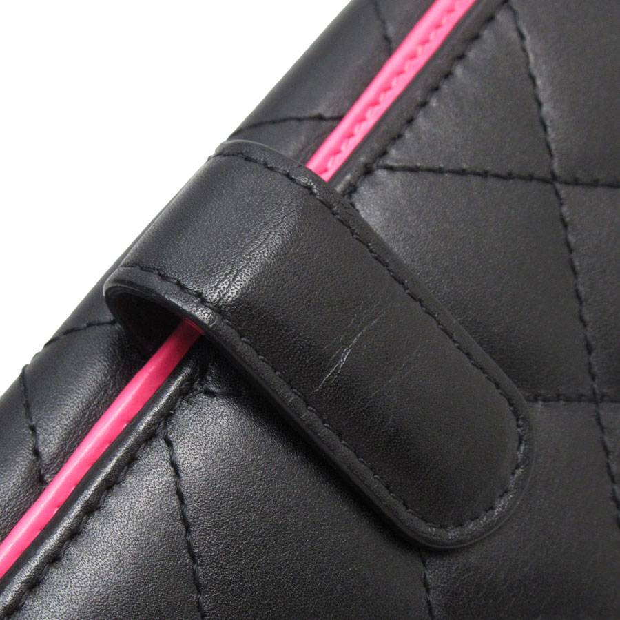 シャネル CHANEL 二つ折り長財布 カンボンライン レザー ブラック レディース w0798g シャネル CHANEL 二つ折り長財布 カンボンライン レザー ブラック レディース w0798g