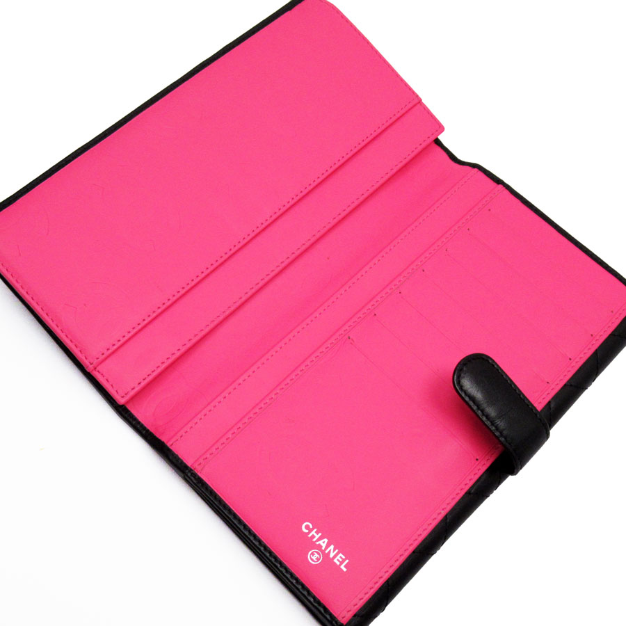 シャネル CHANEL 二つ折り長財布 カンボンライン レザー ブラック レディース w0798g シャネル CHANEL 二つ折り長財布 カンボンライン レザー ブラック レディース w0798g