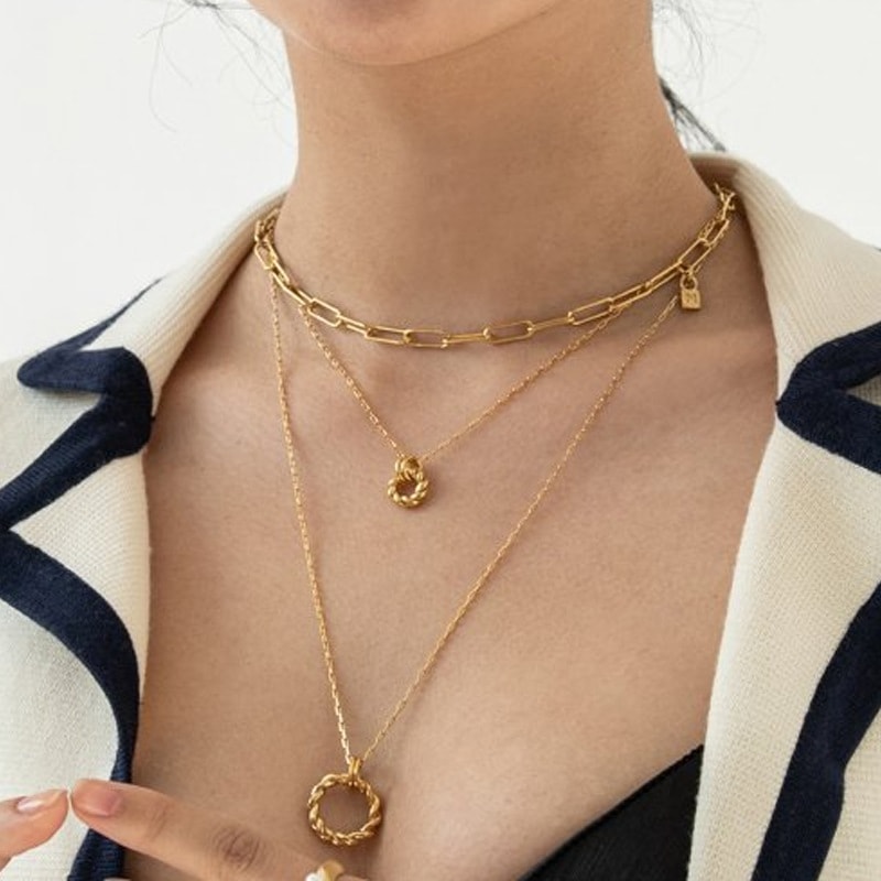 BTS ジミン着用★人気★【MARTA】★CLIP NECKLAC.E★ネックレス bts jimin着用 [MARTA] CLIP NECKLACE_Gold / ジミンネックレス