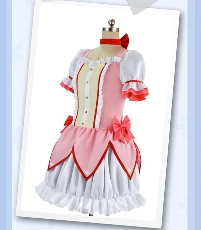新作入荷魔法少女まどかマギカ 鹿目まどか コスプレ衣装 ウイッグ付き コスチューム 学園祭_2