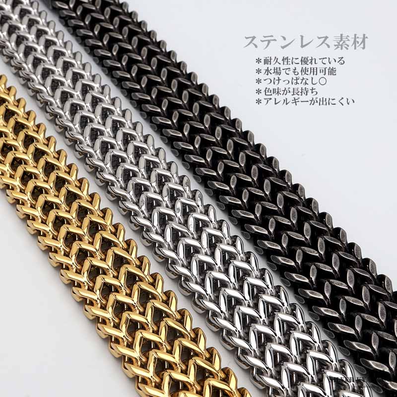 ステンレス ごつめチェーンブレスレット [b625]