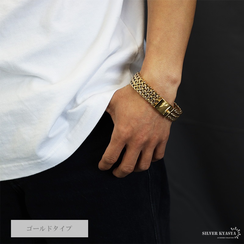 ステンレス ごつめチェーンブレスレット [b625]